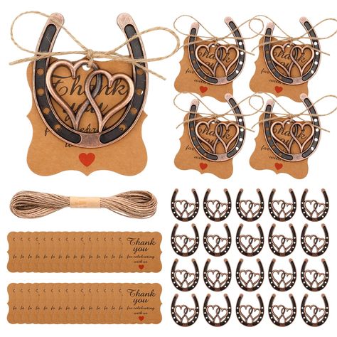 Country Wedding Party Favors, Country Wedding Favors For Guests, Horse Wedding Theme, Useful Wedding Favors For Guests, Horseshoe Wedding Favors, Western Fall Wedding, Simple Country Wedding, Western Wedding Favors, Heart Horseshoe