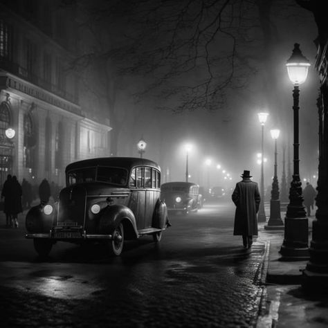 1940s Noir Aesthetic, Dark 1950s Aesthetic, 1920s Detective Aesthetic, Noir City Aesthetic, Film Noir Wallpaper, 1930 Aesthetic, 1930s Street Photography, Noir City, Film Noir Photography