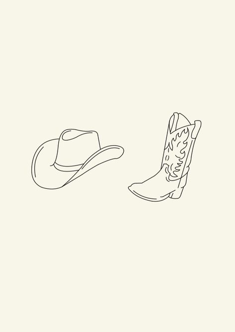 Fineline Cowboy Tattoo, Cowboy Boot Line Tattoo, Simple Cowboy Boot Tattoo, Fine Line Cowgirl Boot Tattoo, Cowboy Boot Stamp Tattoo, Cowboy Boot Tattoo, Cowgirl Aesthetic, Aesthetic Art, Doodles