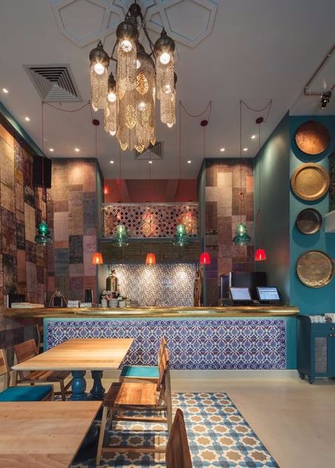 Turkish Cafe, Resturant Design, Bar Deco, Moroccan Restaurant, Asian Interior Design, Turkish Restaurant, Café Design, Bar In Casa, Doner Kebab