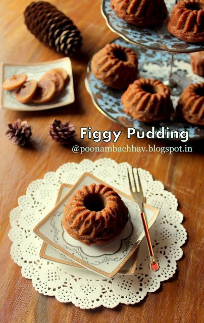 Annapurna: Vegan Figgy Pudding Fruity Christmas Desserts, Figgy Pudding Recipe, Eggless Sugar Cookies, Coconut Ladoo, Fruit Muffins, Figgy Pudding, Steamed Cake, Mini Bundt Cakes, Single Recipes