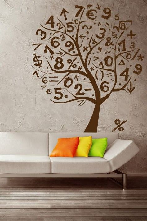 Math Mural, High School Math Classroom Decorations, High School Math Classroom, Math Wall, Math Classroom Decorations, Classroom Decor High School, School Murals, Classroom Decor Themes, Bedroom Walls