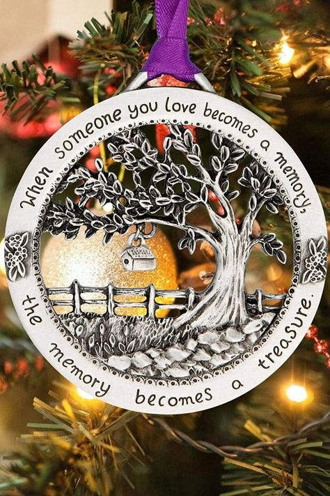 Our collection of Christmas memorial ornaments helps keep the memory of loved ones alive. Shop unique, meaningful keepsakes to bring peace to the holidays. Click to explore the collection. Memorial Ideas For Loved Ones, Comfort Verses, Christmas Tree Decor Ideas, Custom Memorial, Memorial Ornaments, Memorial Service, Memorial Keepsakes, Holiday Tree, In Loving Memory