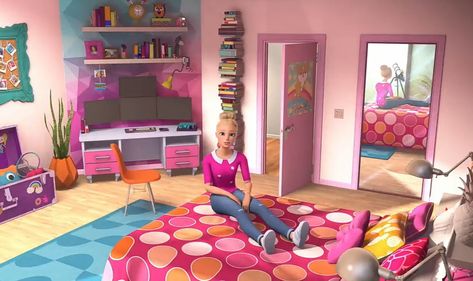 Barbie Dream House Adventures Room, Barbie Dreamhouse Adventures Aesthetic, Barbie Dreamhouse Adventures House, Barbie Dream House Adventures, Barbie Vlogs, Adventure Bedroom, Movie Bedroom, House Barbie, Adventure Room