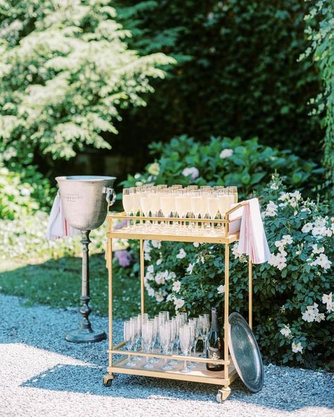 A welcome champagne cart following your ceremony is the perfect way to set the mood for a romantic evening under the stars🥂 Venue:… | Instagram Champagne During Ceremony, Champagne At Ceremony, Champagne Ceremony Wedding, Welcome Champagne Table, Wedding Welcome Champagne, Welcome Champagne Wedding, Champagne Welcome Drink, Champagne Cart Wedding, Champagne Wedding Ceremony