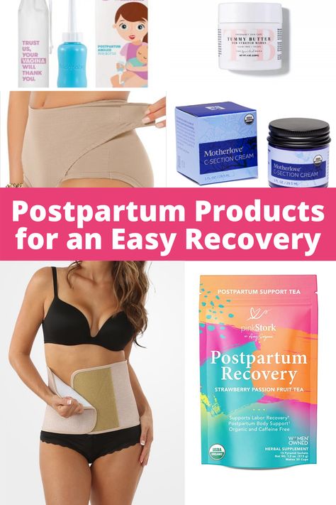 Postpartum items to consider buying before baby arrives. An extensive list of postpartum products for new moms to get through the "4th trimester" including breastfeeding products too. Whether you are creating a postpartum care kit, buying a postnatal gift for a special expecting mother, or looking for the best postpartum products for a smooth recovery and to get back your body after baby. Postpartum Products, Postnatal Care, Passion Fruit Tea, Postpartum Tummy, Postpartum Care Kit, Body Firming Cream, Care Basket, Body After Baby, 4th Trimester