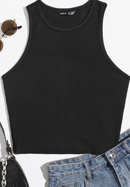 Crop Tops With Shorts, Solid Crop Tank Top, Skin Rashes, Look Attractive, Summer Shades, Top Shein, Body Odor, Great Body, Women Tank Tops