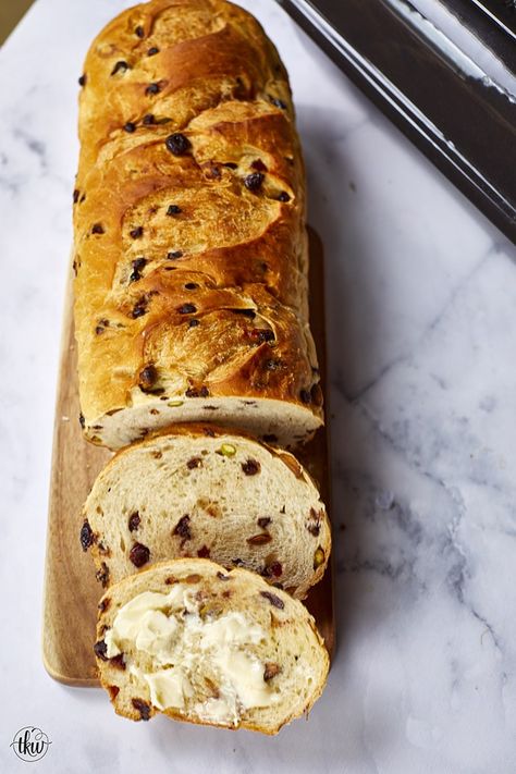 This Artisan Cranberry Pistachio Chocolate Chip Bread is a bread lover's dream! Slightly sweet & salty that's perfect for morning toast or for one amazing sandwich. Bakery style bread from scratch! Artisan Cranberry Pistachio Chocolate Chip Bread, homemade bread, bakery bread at home, from scratch bread, yeast bread, best holiday bread, #artisanbread #homemadebread #easybread Pistachio Bread, Bread Yeast, Bread From Scratch, Pistachio Chocolate, Morning Toast, Bread At Home, Chocolate Chip Bread, Bread Bakery, Holiday Bread