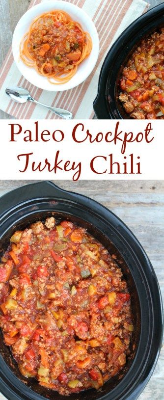 Healthy Paleo Turkey Chili is a tasty, easy meal made in the crockpot. Loaded with vegetables, spices & lean turkey – it’s going to be your new favorite dinner recipe for fall/winter! Crockpot Turkey Chili, Chili Crockpot, Paleo Turkey, Turkey Chili Healthy, Paleo Chili, Recipe For Fall, Recipe Crockpot, Chili Recipe Turkey, Crockpot Turkey