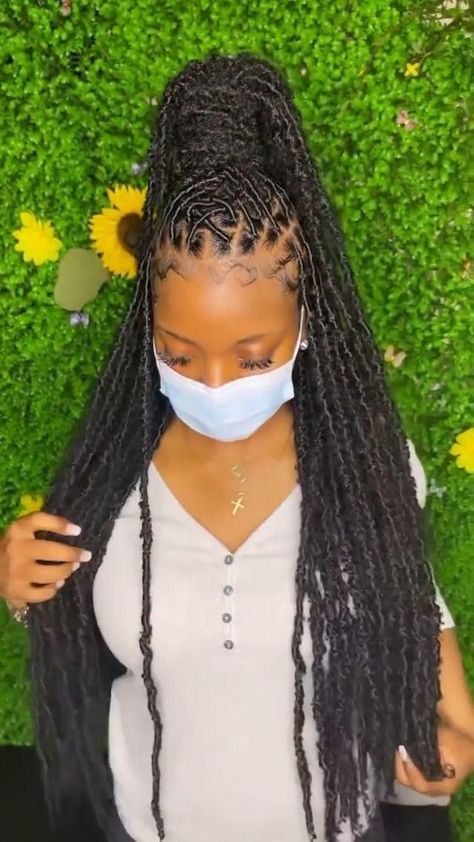 Pin on Protective Styles| Locs, Braids & Twists Styles Faux Locs, Style Faux Locs, Easy Protective Styles, Styles Locs, Voice Of Hair, Hairstyles Protective, Big Box Braids Hairstyles, Faux Locs Hairstyles, Box Braids Hairstyles For Black Women