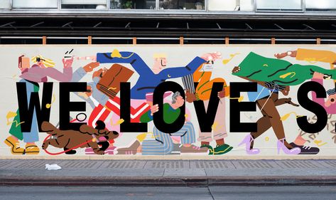 We love Sittingbourne on Behance Photoshop Ipad, Office Mural, Mural Art Design, School Murals, Graffiti Illustration, Wacom Cintiq, 캐릭터 드로잉, Mural Design, Cartoon Character Design