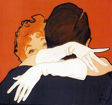 René Gruau Gloves Illustration, Rene Gruau, The Embrace, Arte Inspo, Fashion Illustrator, 영감을 주는 캐릭터, Drawing Reference Poses, Retro Art, Two People