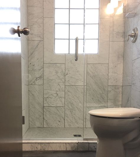 Thassos Marble Bathroom, Carrara Marble Bathroom, Master Bath Tile, Tile Showers, Marble Bathroom Floor, Luxury Bathroom Interior, Shower Renovation, White Marble Bathrooms, Window In Shower