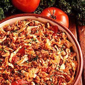 Cabbage Goulash...made this tonight and it was awesome.  Add a dollop of sour cream and serve with corn bread. I do think the recipe needed salt while cooking. Cabbage Goulash, Hard Rolls, Goulash Recipe, Goulash Recipes, Cabbage Recipes, Goulash, Pinto Beans, French Bread, Beef Dishes