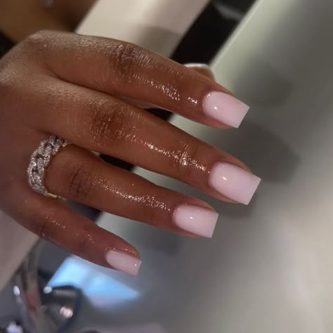 Milky Nails, Work Nails, Simple Acrylic Nails, Short Square Acrylic Nails, Acrylic Nails Coffin Short, Short Acrylic Nails Designs, Pink Acrylic Nails, Square Acrylic Nails, Fire Nails