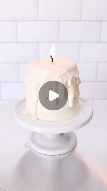 Lindsey Katon on Instagram: "Cozy 🕯🕯🕯🕯🕯🕯 This mini cake is made of two cupcakes, frosted with American buttercream, and topped with lots of ganache drips for that melty candle look 🤍🤍🤍🤍 • • #minicake #candle #candles #cakedecorating #cakeinspo #buttercream #ganache #cozy #cozyvibes #lindseybakedthis" Melty Candle, Two Cupcakes, Buttercream Ganache, American Buttercream, Mini Candle, Mini Cake, Mini Candles, Candle Cake, Mini Cakes