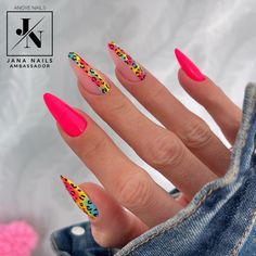 Sassy Nails Designs, Summer Leopard Nails, Funky Nail Art Designs, Wow Nails, Sassy Nails, Neon Nails, Coffin Nails Designs, Funky Nails, Fancy Nails