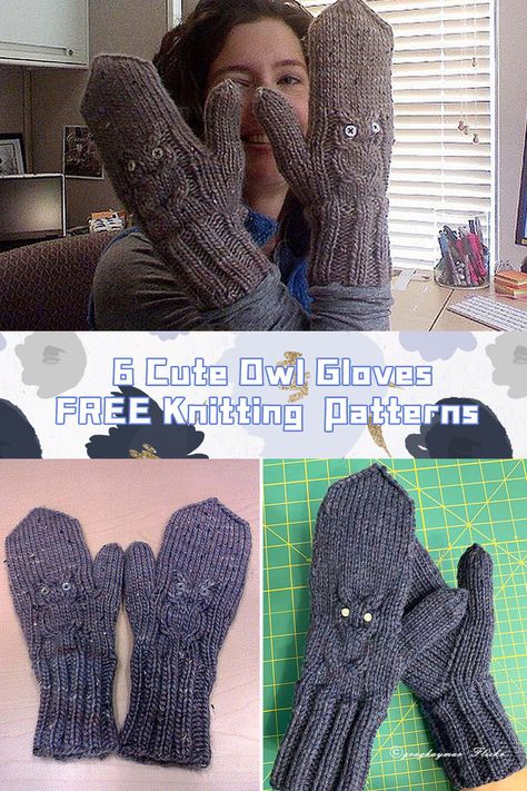 Check out these adorable owl gloves knitting patterns! They're perfect for staying cozy and stylish. #knitting #owlgloves Owl Mittens Pattern Free, Mittens Pattern Free, Mitten Knitting Pattern, Owl Mittens, Owl Knitting Pattern, Gloves Knitting, Glove Pattern, Free Knitting Patterns, Owl Patterns