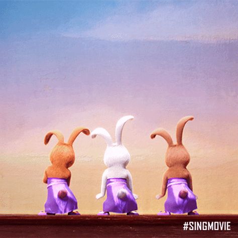 Happy Easter Gif, Happy Easter Funny, Illumination Entertainment, Sing Movie, Bunny Dance, Funny Emoji Faces, Easter Images, Dancing Gif, Funny Cartoon Gifs