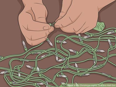 4 Easy Ways to Fix Christmas Lights That Are Half Out - wikiHow How To Fix Christmas Lights, Fix Christmas Lights, Half Christmas, Light Words, String Of Lights, Mormon Temple, Xmas Lights, Christmas String Lights, The Other Half