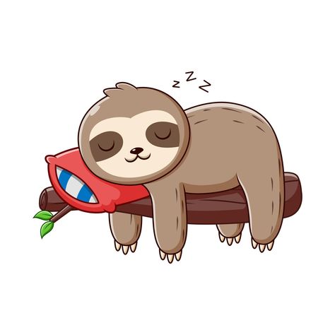 Sleep Cartoon, Cartoon Sleeping, Sloth Drawing, Sloth Cartoon, Web Landing Page, Sloth Sleeping, Sloth Art, Sleeping Animals, Sloths Funny