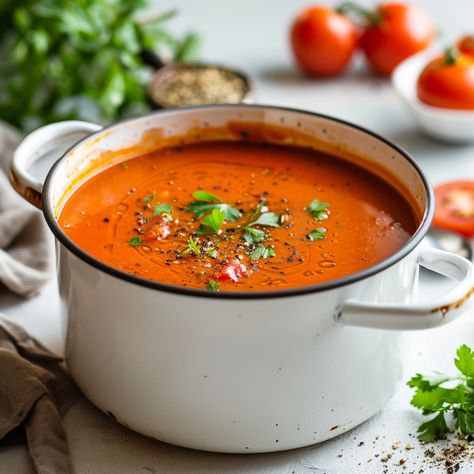 Best Homemade Tomato Soup Best Homemade Tomato Soup, Stovetop Chili, Homemade Tomato Soup Recipe, Homemade Tomato Soup, Tomato Soup Homemade, Homemade Soup Recipe, Creamy Tomato Soup, Tomato Soup Recipes, Savory Soups