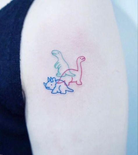 Petit Tattoo, Dinosaur Tattoos, Cat Tattoos, Tiny Tattoo, Baby Dino, Dainty Tattoos, Baby Tattoos, Aesthetic Tattoo, 자수 디자인