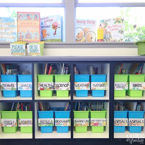 Core Inspiration classroom library - books displayed like a book store. Classroom Library Organization, Organized Classroom, Library Book Displays, Creative Teaching Press, Book Bins, Classroom Tour, Library Organization, Third Grade Classroom, Classroom Jobs