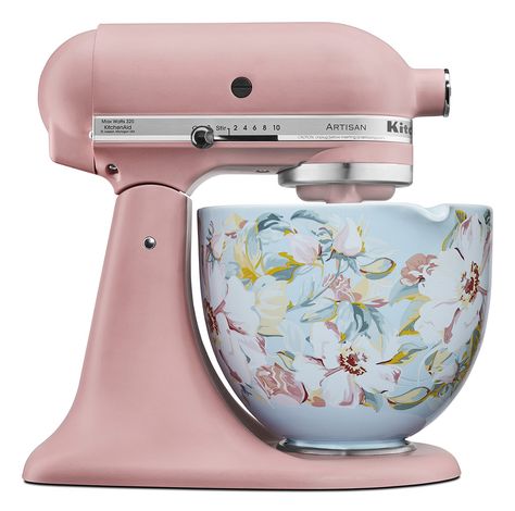 KitchenAid's Floral Mixer Bowls Are the Perfect Spring Kitchen Accessory Glasgow Flat, Kitchen Countertop Appliances, Unrealistic Wishlist, Desain Pantry, 11th Grade, White Gardenia, House Aesthetic, Products Design, Pink Kitchen