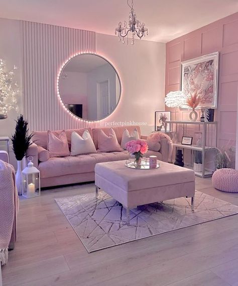 Pink Bedroom Accessories, Pink House Interior, Black Room Decor, Pink Living Room Decor, Elegant Living Room Decor, Luxury Room Bedroom, Pink Room Decor, Glam Living Room, Dream Apartment Decor