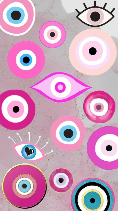 #evil eye #pink #eye #iphone Evil Eye Paintings, Black Art Wallpaper, Eye Paintings, Evil Eye Wallpaper, Eye Wallpaper, Pink Evil Eye, Evil Eye Nails, Evil Eye Art, Eye Illustration