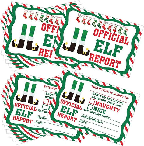 25 Pack Official Elf Reports North Pole Elf Christmas Cards 4 x 6 Inch Elf Report Naughty and Nice Behavior Xmas Note Card for Christmas Winter Holiday Kids Activities Stationery Holiday Kids Activities, Elf Report Card, Elf Christmas Card, Behavior Report, Card For Christmas, Holiday Activities For Kids, Holiday Kids, Elf Christmas, Holiday Activities