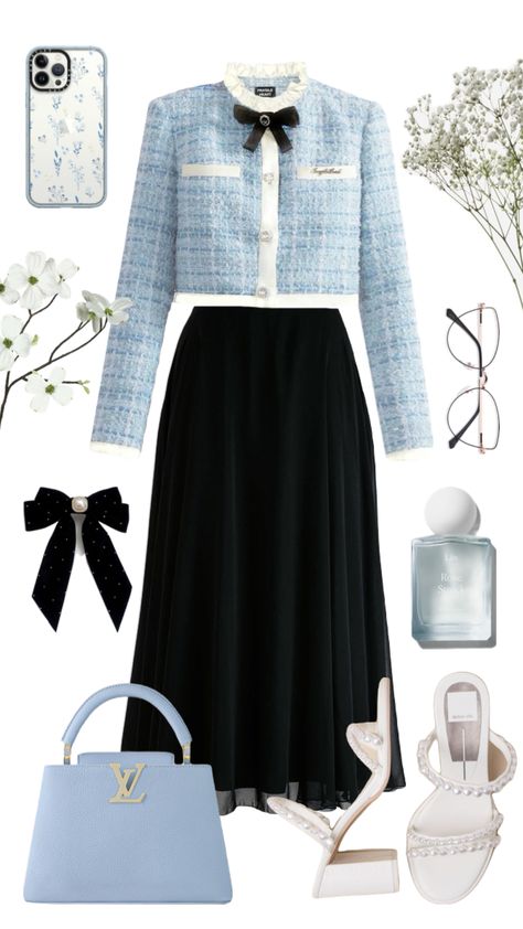 classic in baby blue 🖤 #classy #preppy #outfitinspo #outfitideas #ootd #modestfashion #christian Elegant Feminine Outfits, Modest Winter Outfits, Modest Girly Outfits, Modest Casual Outfits, Modesty Outfits, Cute Modest Outfits, Winter Fashion Outfits Casual, Classy Girl, Elegant Feminine