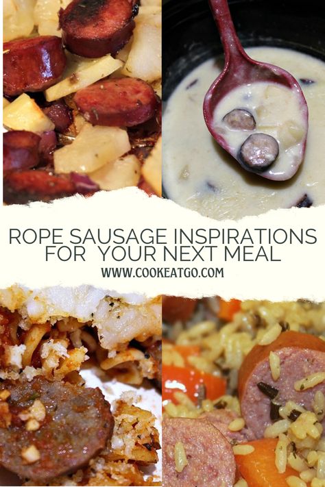 Love sausage rope? Change up your meal plan rotation with these delicious sausage rope recipes! Easy dinner, appetizers, and breakfast recipes are kid-approved and budget-friendly. Pair with potatoes, pasta, cheese, and more for easy meals. Pin to your easy recipes Pinterest board for later. Easy Dinner Appetizers, Rope Sausage Recipes, Pork Sausage Recipes Dinner, Rope Sausage, Pork Sausage Recipes, Pasta Cheese, Sausage Pasta Recipes, Sausage Dishes, Recipes Easy Dinner