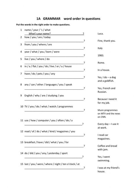 Forming Questions Worksheet, How Questions Worksheet, Word Order Worksheets, Question Words Worksheet, English Liveworksheet, Common App Essay, Question Words, Pastel Highlights, Sentence Construction