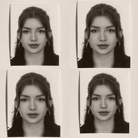 Cute Passport Pictures, Hairstyle For Passport Picture, Passport Picture Hair, Passport Photo Ideas, Passport Picture Outfit, Passport Photo Outfit, Good Passport Photo, Passport Picture Makeup, Id Photo Aesthetic