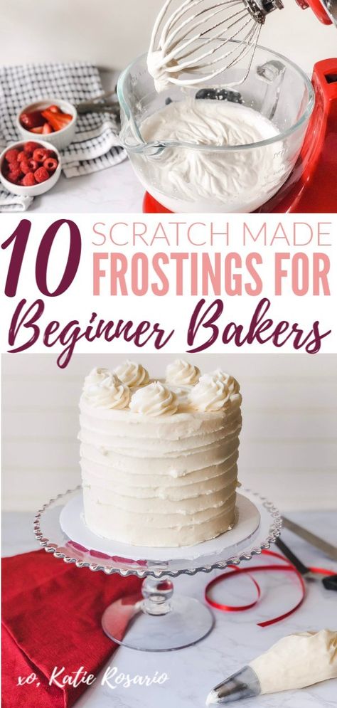 No Frosting Cake Ideas, Best Frosting For Cake Decorating, Decorating Icing For Cakes, Decorating Frosting For Cakes, Beginner Cake Recipes, How To Make Cake Frosting, Simple Cake Frosting, Diy Cake Decorating For Beginners, Frosting For Beginners