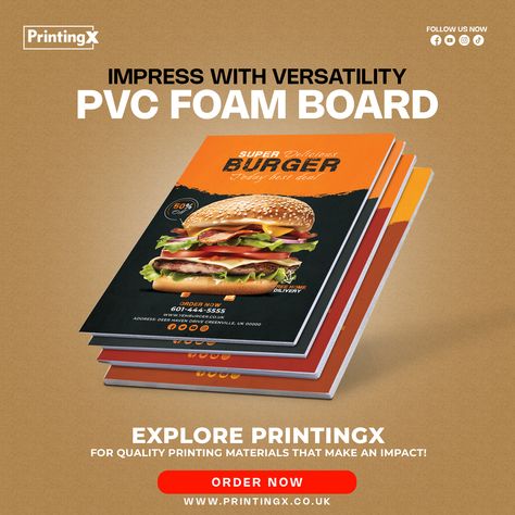 Impress with Versatility: PVC Foam Board 🎁✨🎀 ✅ Visit : https://printingx.co.uk/product/pvc-foam-board/ #printingx #ukprintingshop #ukprintingcompany #businessgrowth #businessprinting #ukbusinesses #impresswithversatility #pvcfoamboards #foamboards #exploreprinting #qualityprinting #impactonprinting #QualityMaterials Foam Boards, Printing Business, Foam Board, Business Growth, Print Quality, Quick Saves