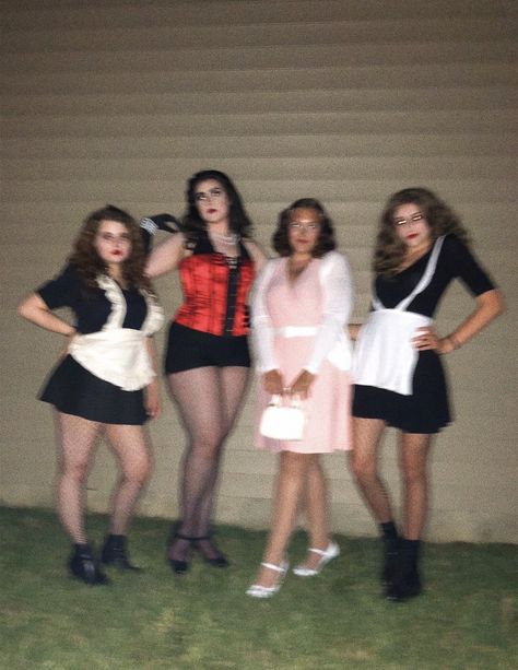 Rocky Horror Outfit Ideas Women, Easy Rocky Horror Costume, Rocky Horror Halloween Costume, Rocky Horror Fancy Dress, Rocky Horror Picture Show Costume Ideas, Rocky Horror Picture Show Group Costume, Rocky Horror Picture Show Outfit Ideas, Rocky Horror Inspired Outfit, Janet Rocky Horror Costume