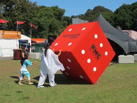 giant dice prop- Tropfest Agent Costume, Giant Dice, Prop Making, Dice Games, Prop Design, Experiential, Outdoor Gear, Tent, Design