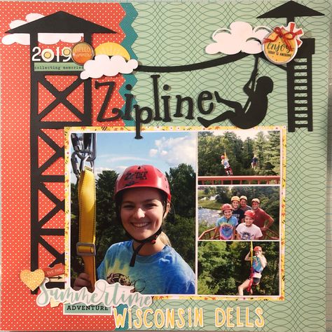 Wisconsin Dells, Theme Park, Scrapbook Pages, Wisconsin, Scrapbooking, Layout, Baseball Cards