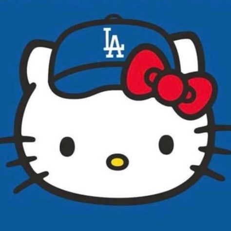 Dodgers Drawing, La Dodgers Pumpkin, Dodgers Hello Kitty, Hello Kitty Dodgers, Hello Kitty La Dodgers, Dodgers Aesthetic, Creepy Grunge, Hello Kitty Baseball, Spider Kitty