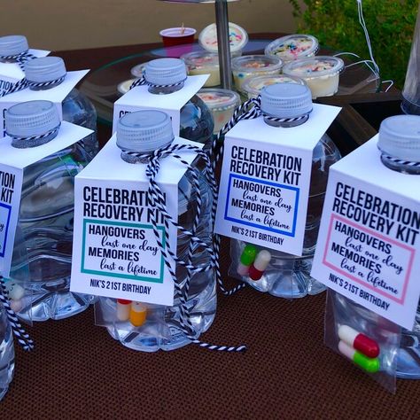 Hangover Kit Water Bottle Tags Wedding Favors Bachelorette | Etsy After Party Kit Wedding Favors, 21st Party Favors Birthday Ideas, Hangover Party Favors, Hang Over Kit Party Favors, Adult Candy Bags, Mermaid Birthday Party Snacks, Water Bottle Tags, 21st Birthday Vegas, 21st Birthday Favors