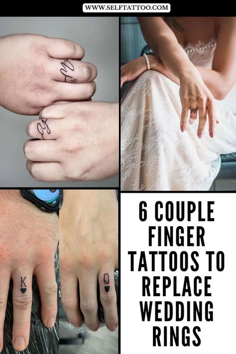 Couple Finger Tattoos, Hand Tattoos Cute, Hand Finger Tattoos, Ring Tattoo Ideas, Tattoo Ideas Male, Finger Tattoos For Women, Simple Finger Tattoo, Heart Tattoo On Finger, Finger Tattoos For Couples