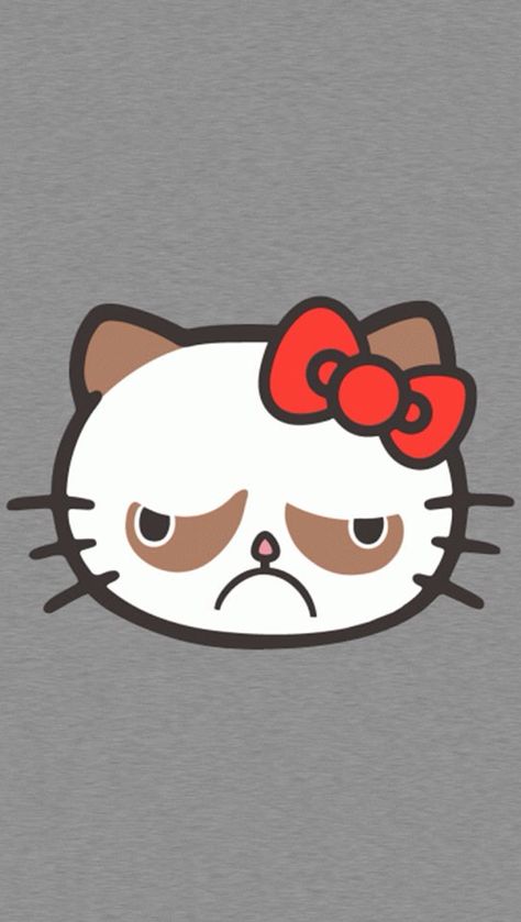 Grumpy hello kitty Art Kawaii, Hello Kitty Collection, E Card, Grumpy Cat, Crazy Cat Lady, Bones Funny, Crazy Cats, The Words, A Cat