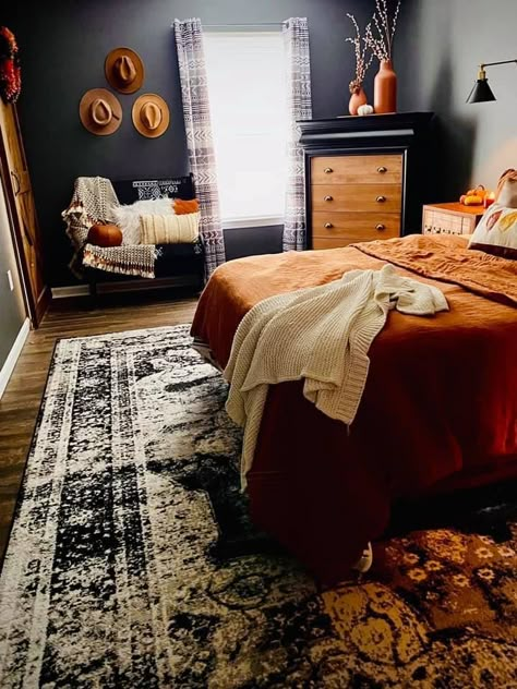 Western Home Bedroom, Western Guest Room, Boho Western Bedroom, Western Houses, Design Bedroom Aesthetic, Home Interior Design Bedroom, Aesthetic Cozy Bedroom, Cozy Bedroom Decor Ideas, Bedroom Aesthetic Cozy