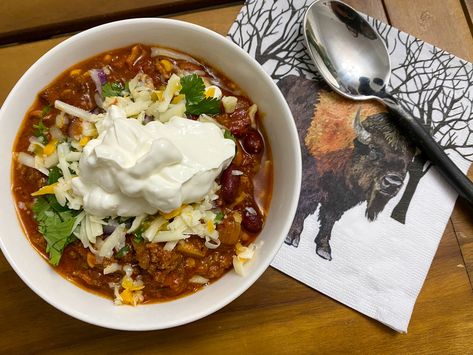 Cooking Wild Game | Moose | Chili  — Live WYld Magazine Moose Chili Recipes, Wild Game Chili Recipe, Moose Chili, Moose Recipes, Cheap Meat, Ground Venison, Chili Spices, Game Recipes, Dutch Oven Recipes