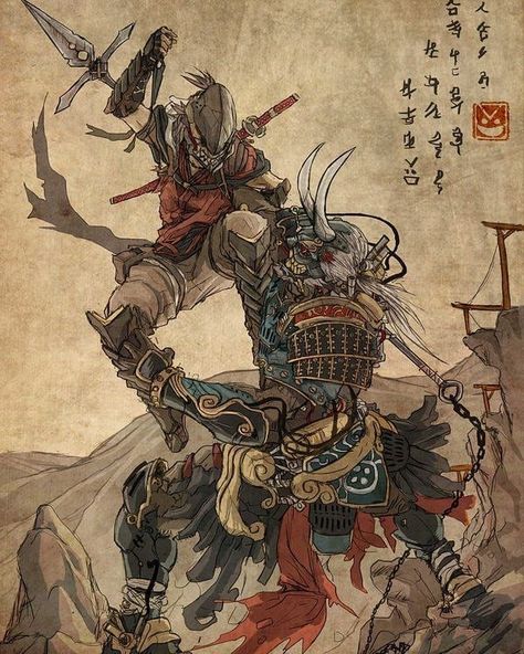 Shogun Art, Oni Art, Guerriero Samurai, Ronin Samurai, Arte Ninja, Samurai Artwork, Samurai Tattoo, Japon Illustration, Samurai Art