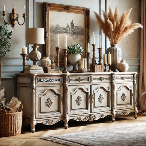 Kelly Clarkson Home Sara Wide Sideboard Review: Is This French Country Sideboard Worth the Hype? French Country Sideboard, French Country Buffet, Country Sideboard, French Country Aesthetic, Antique Sideboard Buffet, Dining Room Server, Rustic Sideboard, Wide Sideboard, Kelly Clarkson Home