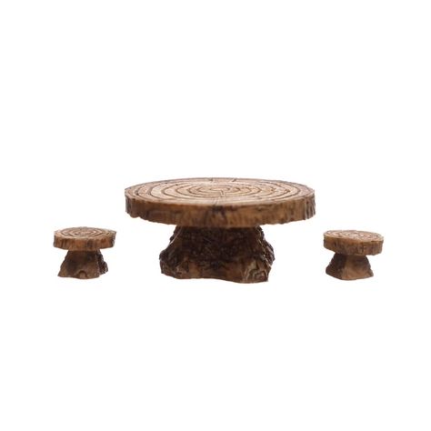 Mini Tree Stump & Seats Set by Ashland® | Michaels Fairy Garden Life Size, Woodland Baby Shower Table Centerpieces, Tree Stump Seats, Stump Seats, Cottage Core Baby, Cottage Core Crafts, Enchanted Forest Birthday Party, Bunk Loft, Bos Baby